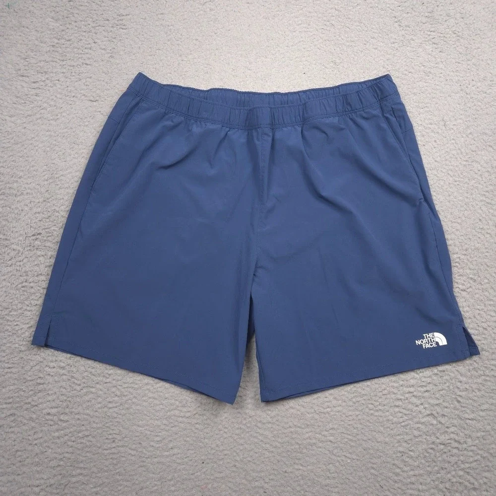 The North Face Wander Shorts Men XXL Blue FlashDry Zip Pocket Stretch 7.5in
